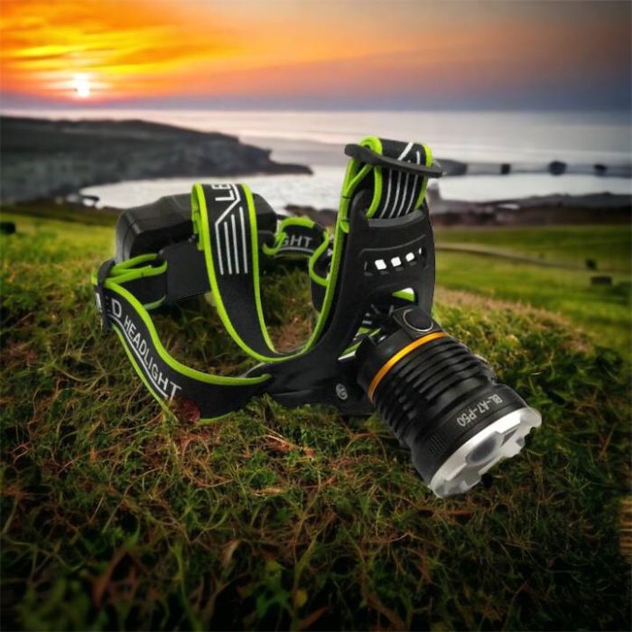 Налобный фонарь Bailong BL-A7-P50, zoom, microUSB, 2х18650, 3 режима, сверхмощный налобный фонарь