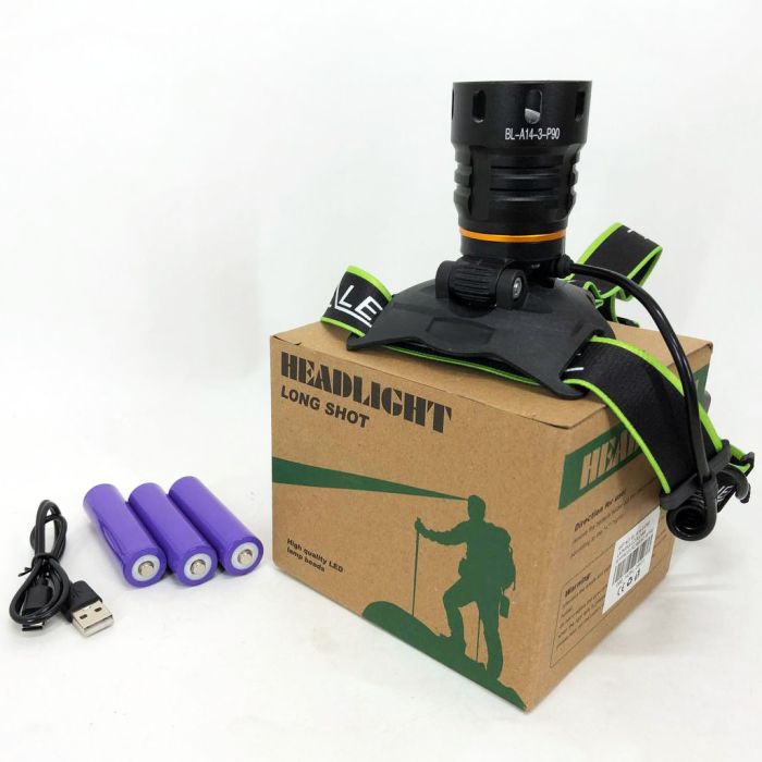 Супер мощный фонарь налобный Police BL-A14-3-P90 MICRO USB, мощный налобный фонарь для рыбалки наголовный