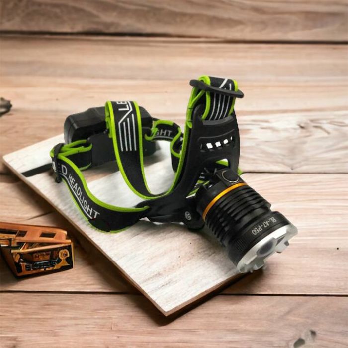 Налобный фонарь Bailong BL-A7-P50, zoom, microUSB, 2х18650, 3 режима, сверхмощный налобный фонарь