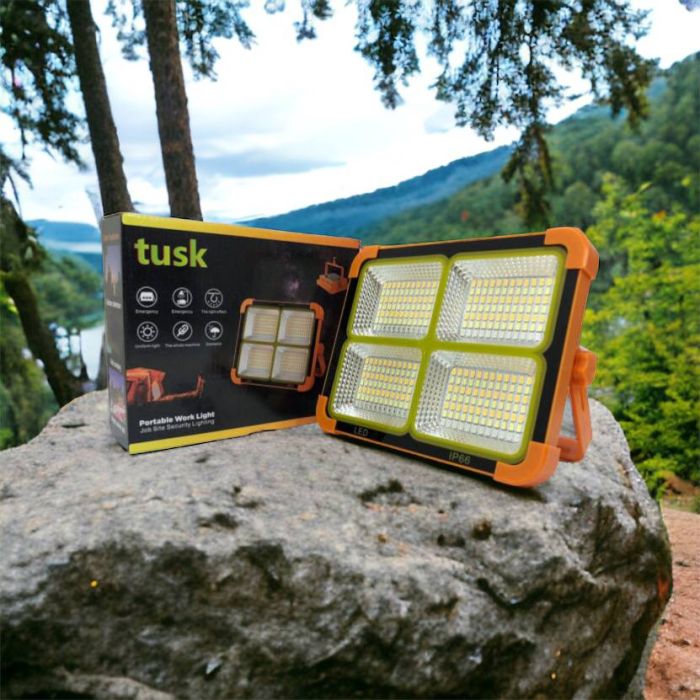 Мощный фонарь - прожектор с солнечной панелью и функцией Power bank Solar LED light 12000 mAH