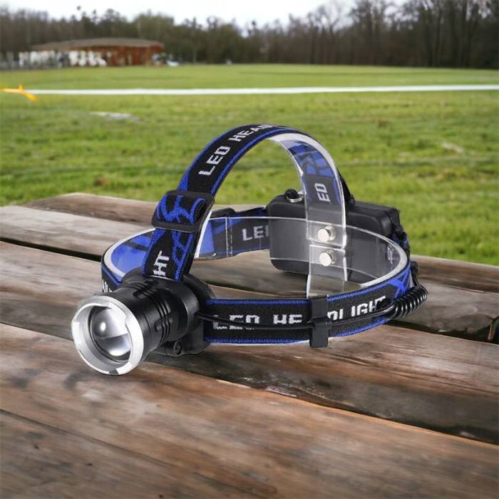 Налобный фонарь Bailong BL-T24-P50 аккумуляторный LED/Zoom 3 режима работы, фонарь на голову для рыбалки