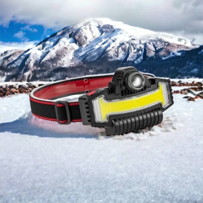 Налобный фонарик Bailong BL-W685-LTS+COB+RGB, 5 режимов, водостойкий, ударостойкий, USB кабель Type-c