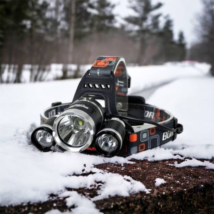 Фонарь Police 3000-T6+2XPE (2х18650, 5 режимов, Zoom, 1500 люмен), Налобный фонарь с линзой