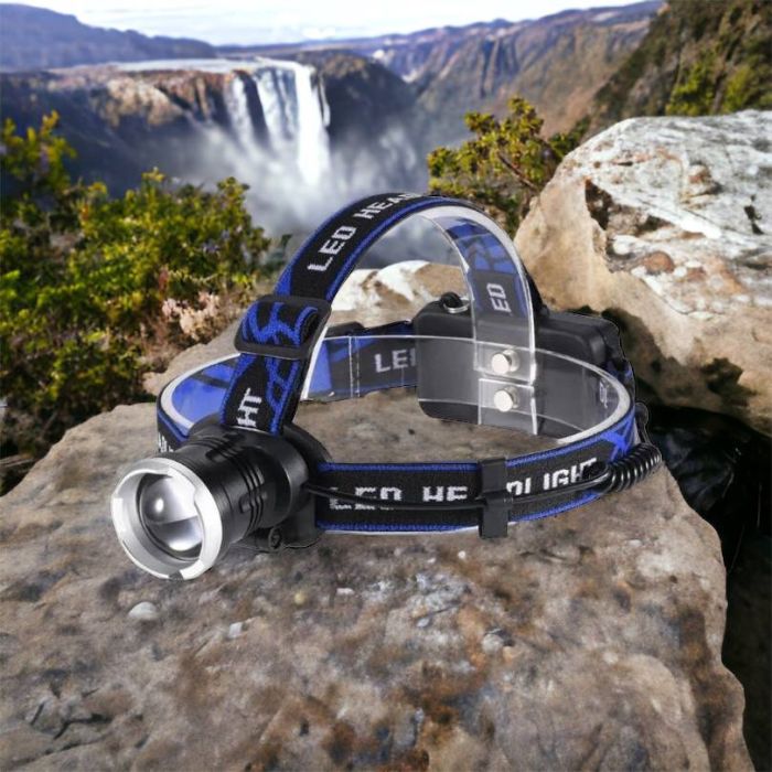 Налобный фонарь Bailong BL-T24-P50 аккумуляторный LED/Zoom 3 режима работы, фонарь на голову для рыбалки