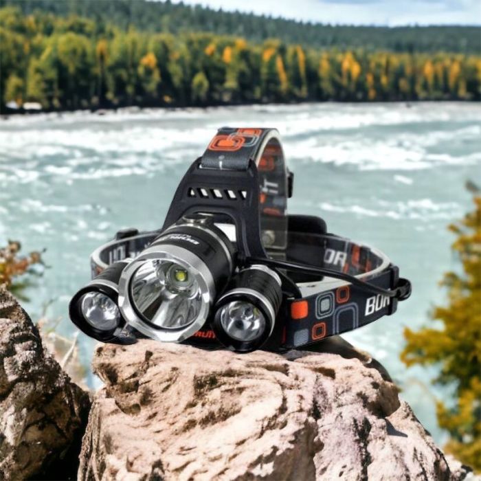 Фонарь Police 3000-T6+2XPE (2х18650, 5 режимов, Zoom, 1500 люмен), Налобный фонарь с линзой
