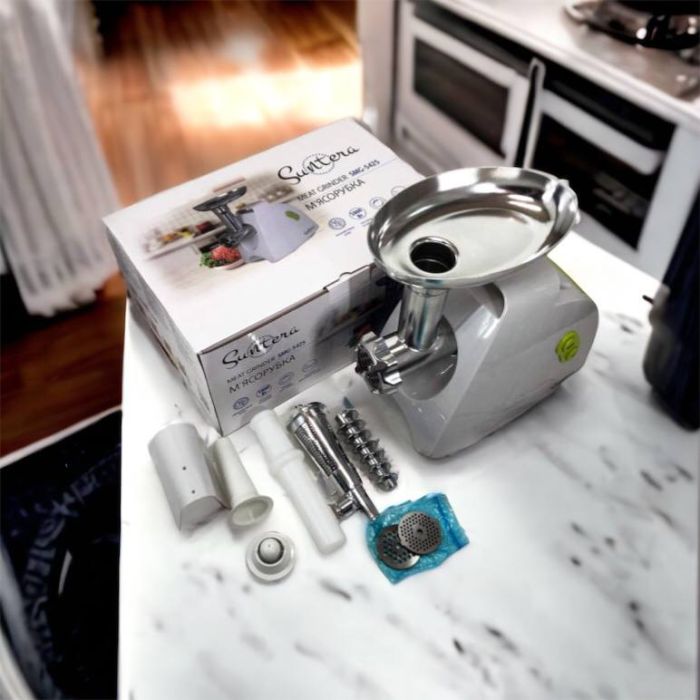 Мясорубка Suntera SMG-5425W, мясорубка-соковыжималка, электрическая мясорубка с насадками для дома