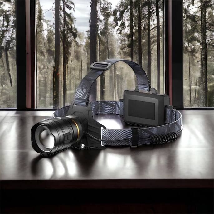 Фонарь налобный мощный Bailong BL-8075-2-GT100, 3 режима, Zoom, алюминий, аккум 2*18650, USB кабель