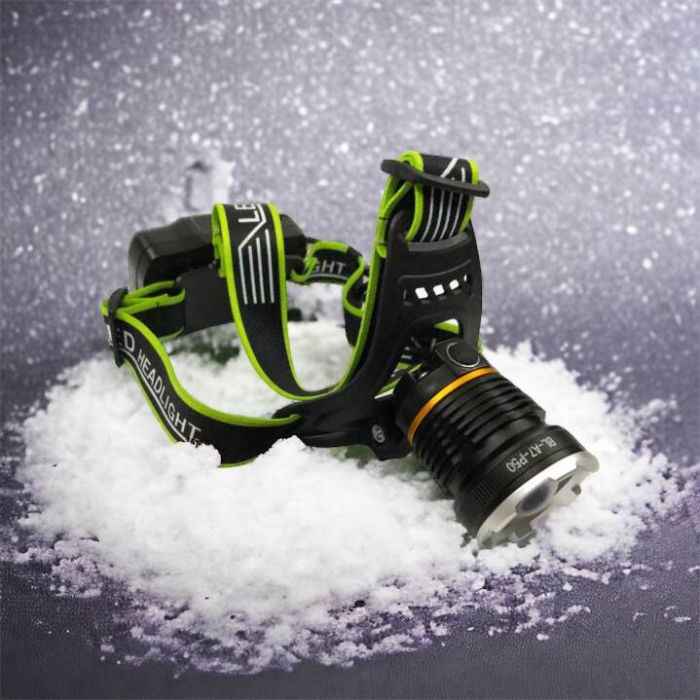 Налобный фонарь Bailong BL-A7-P50, zoom, microUSB, 2х18650, 3 режима, сверхмощный налобный фонарь