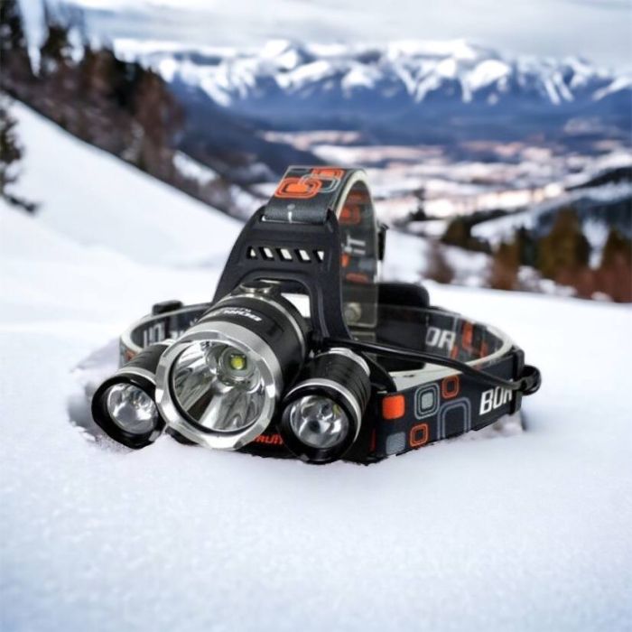 Фонарь Police 3000-T6+2XPE (2х18650, 5 режимов, Zoom, 1500 люмен), Налобный фонарь с линзой