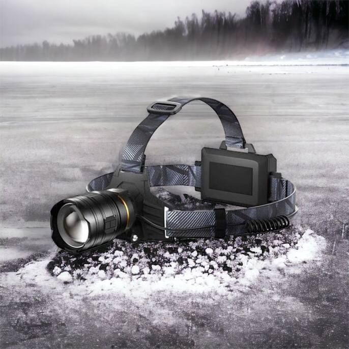 Фонарь налобный мощный Bailong BL-8075-2-GT100, 3 режима, Zoom, алюминий, аккум 2*18650, USB кабель