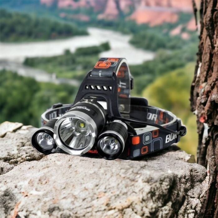 Фонарь Police 3000-T6+2XPE (2х18650, 5 режимов, Zoom, 1500 люмен), Налобный фонарь с линзой