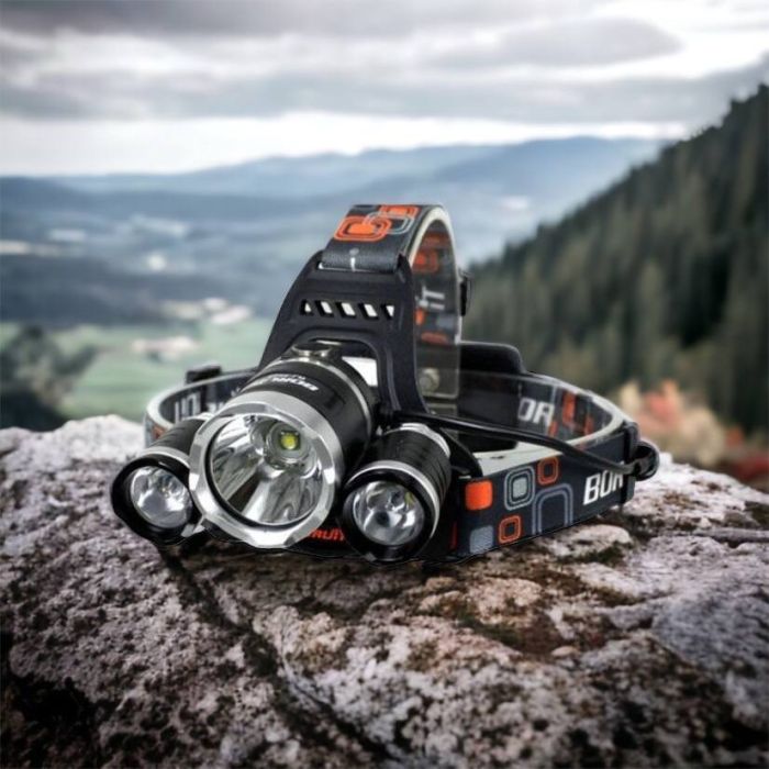 Фонарь Police 3000-T6+2XPE (2х18650, 5 режимов, Zoom, 1500 люмен), Налобный фонарь с линзой