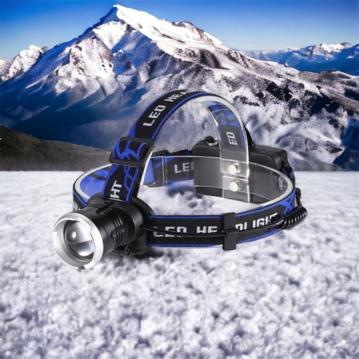 Налобный фонарь Bailong BL-T24-P50 аккумуляторный LED/Zoom 3 режима работы, фонарь на голову для рыбалки