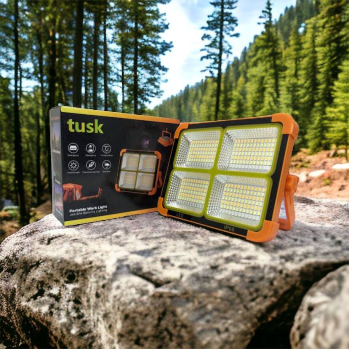 Мощный фонарь - прожектор с солнечной панелью и функцией Power bank Solar LED light 12000 mAH