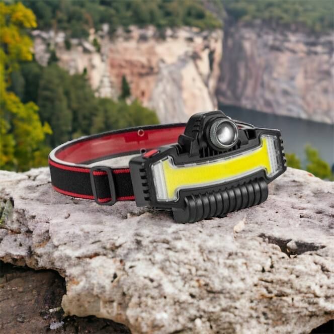 Налобный фонарик Bailong BL-W685-LTS+COB+RGB, 5 режимов, водостойкий, ударостойкий, USB кабель Type-c