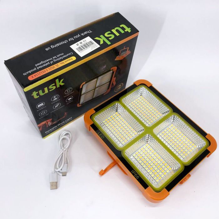 Мощный фонарь - прожектор с солнечной панелью и функцией Power bank Solar LED light 12000 mAH