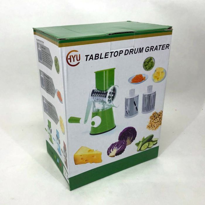 Овощерезка мультислайсер Tabletop Drum Grater Kitchen Master Терка для овощей и фруктов 3 насадки. Цвет: красный
