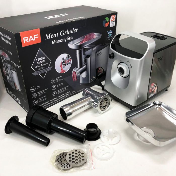 Электрическая мясорубка RAF R.3396 с функцией реверс 2500W, электромясорубка для дома
