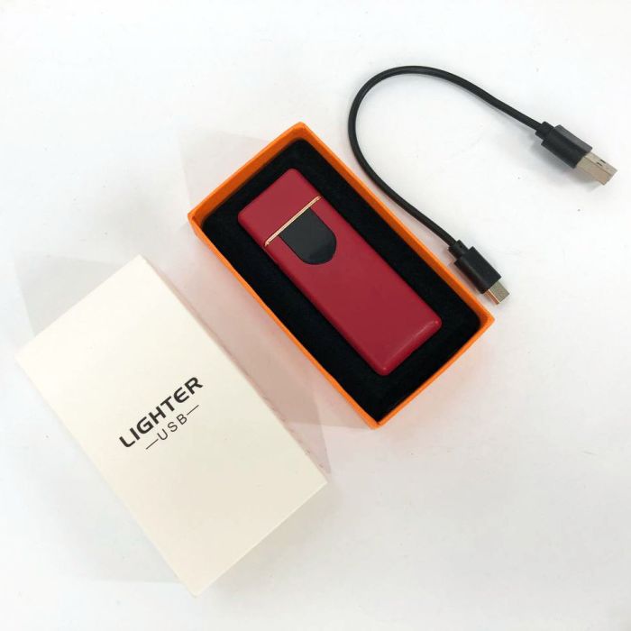 Электрозажигалка USB ZGP ABS, сенсорная зажигалка электрическая спиральная. Цвет: красный