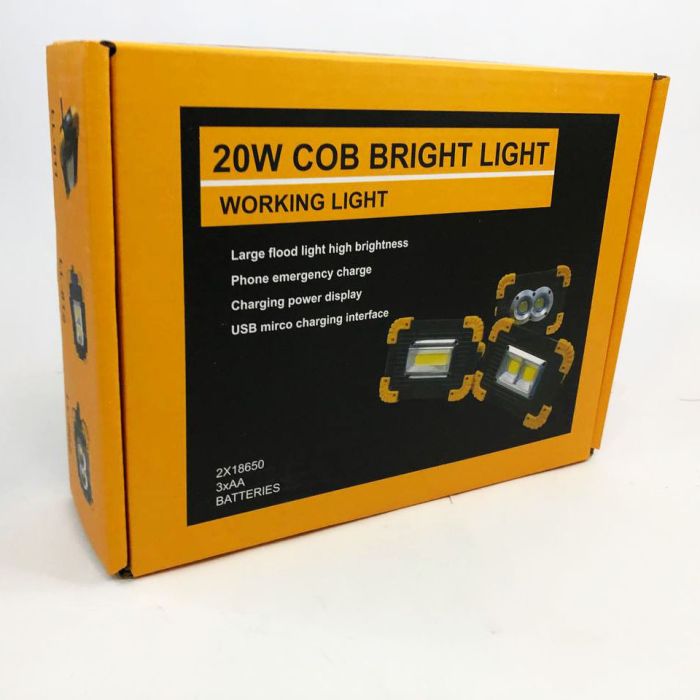 Светодиодный фонарь LED прожектор зу USB L811-20W-COB-1W с Power Bank, лампа-прожектор, ручной прожектор