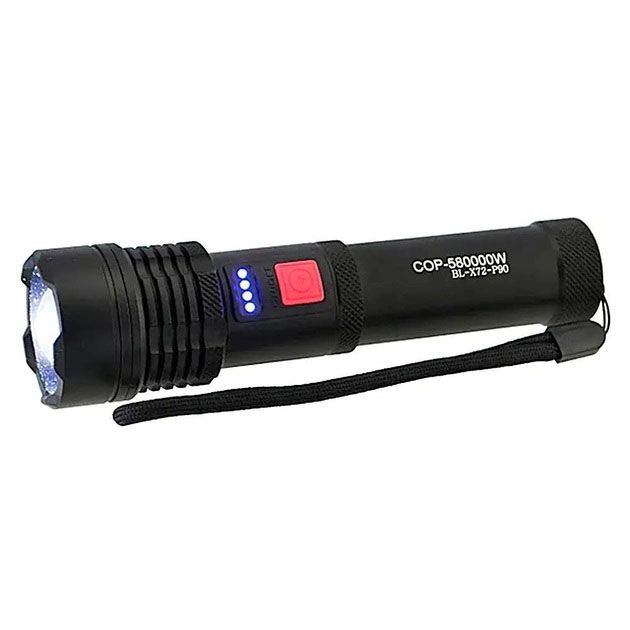 Фонарик светодиодный с аккумулятором X-Balog BL-X72-P90, фонарь ручной мощный, тактичный фонарь