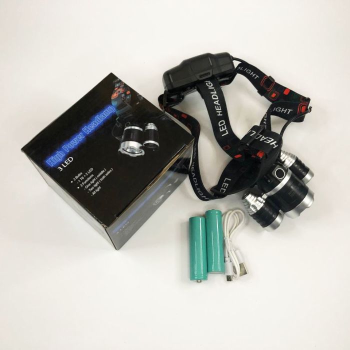 Фонарь Police 3000-T6+2XPE (2х18650, 5 режимов, Zoom, 1500 люмен), Налобный фонарь с линзой