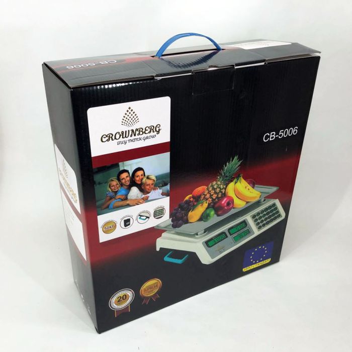 Весы торговые электронные до 50 кг Crownberg CB-5006, Весы торговые до 50 кг, Настольные торговый весы