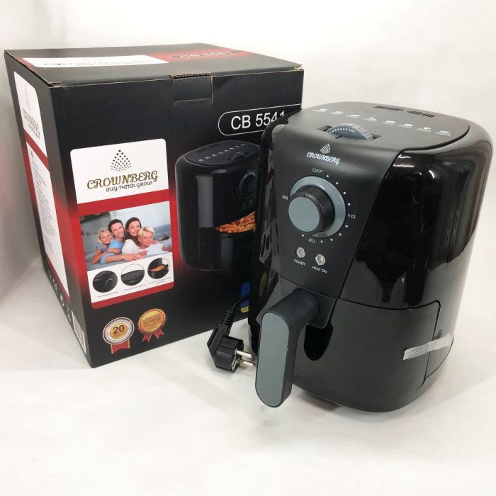 Фритюрница для дома с таймером Crownberg CB-5541 на 1.5 л безмасляная фритюрница 1200 Вт