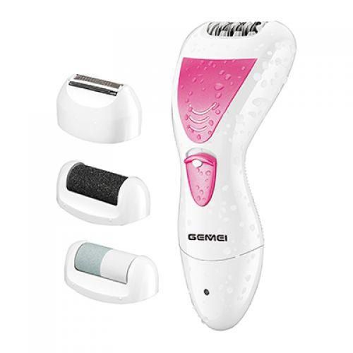 Эпилятор Gemei GM-7006 4в1 - Профеcсиональный беспроводной эпилятор бритва с насадками триммер + пемза