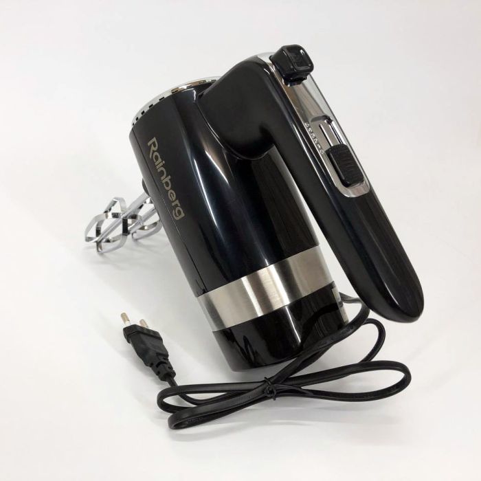 Миксер ручной Rainberg RB-2216 (5 скоростей, 2 насадки и подставка) 600W, мощный миксер блендер ручной