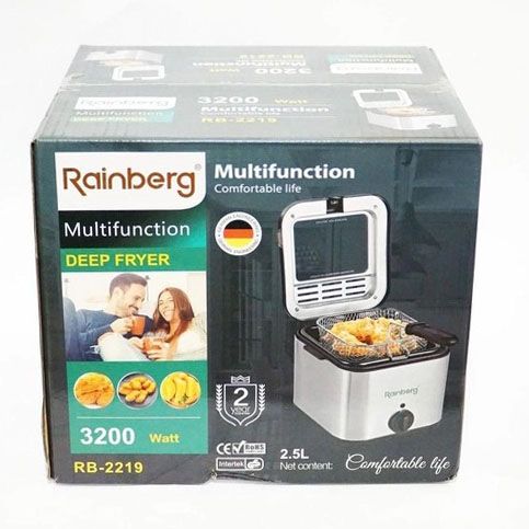 Фритюрница для дома Rainberg RB-2219 с терморегулятором и съемной чашей электрофритюрница мини фритюрница