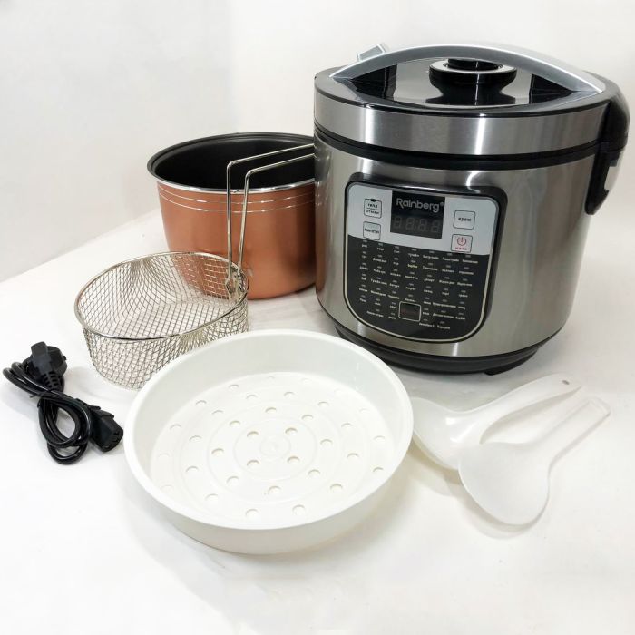 Мультиварка пароварка Rainberg RB-6209 45 программ 6 л 1000W, Сенсорная мультиварка рисоварка