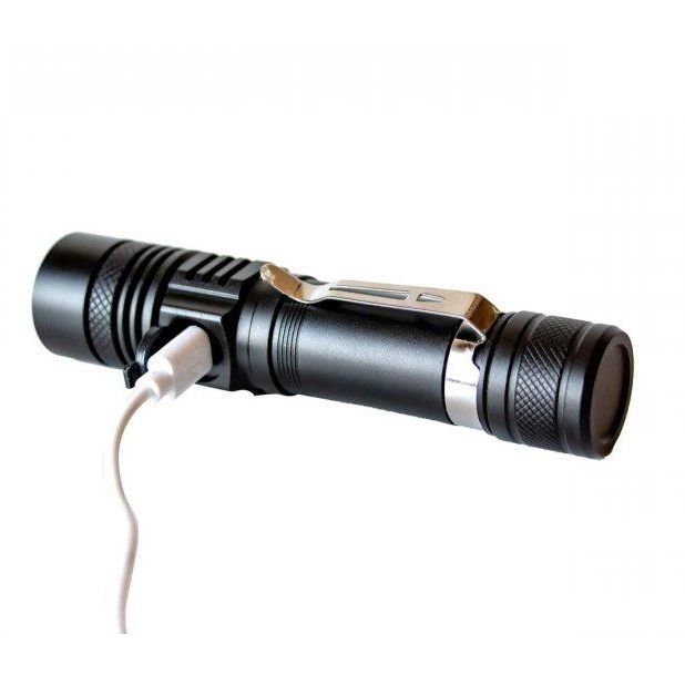 Тактический фонарь Bailong BL-518/8518-T6 3 режима работы zoom з/у microUSB кейс, карманный мини фонарь