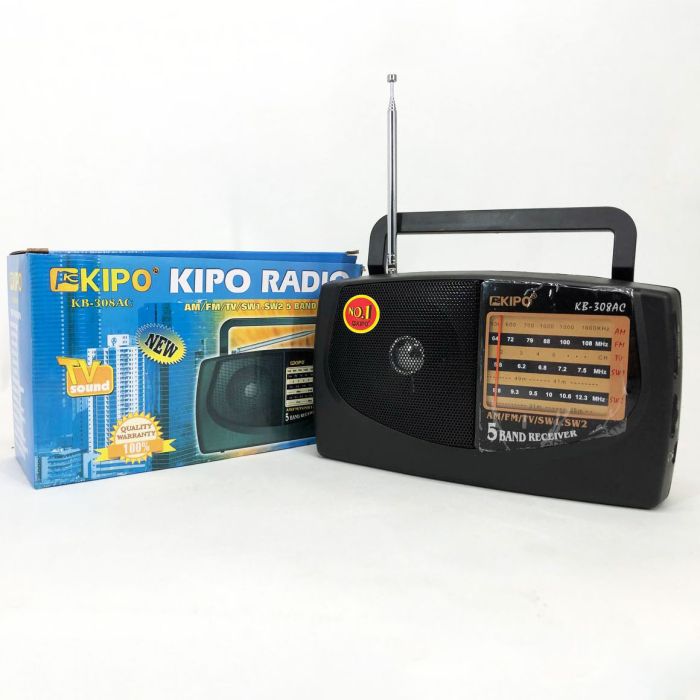 Радиоприемник KIPO KB-308AC - мощный 5-ти волновой фм Радиоприемник fm диапазона, Приемник фм радио