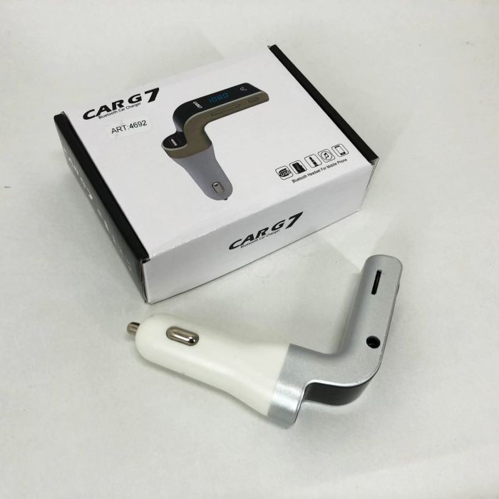 Модулятор FM MOD G7 Bluetooth, Блютуз модулятор в машину, Фм модулятор блютуз в машину. Цвет: серый