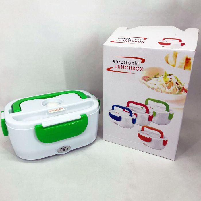 Ланч бокс электрический с подогревом Lunch Heater 220 V Pro, Термос для еды для детей. Цвет: зеленый