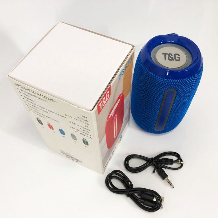 Портативная Bluetooth-колонка TG653 USB с ремешком, Беспроводная колонка портативная мощная. Цвет: синий