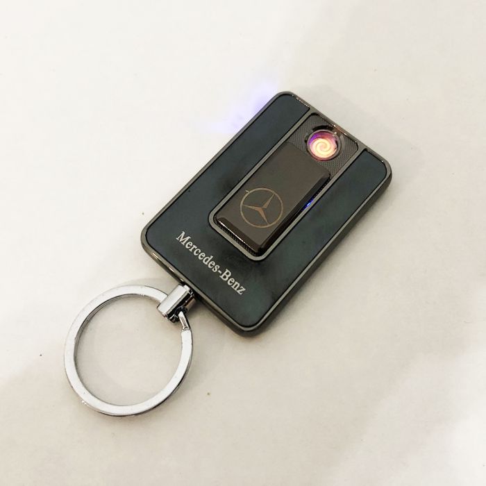 Зажигалка спиральная USB-811. Mercedes. Цвет: черный