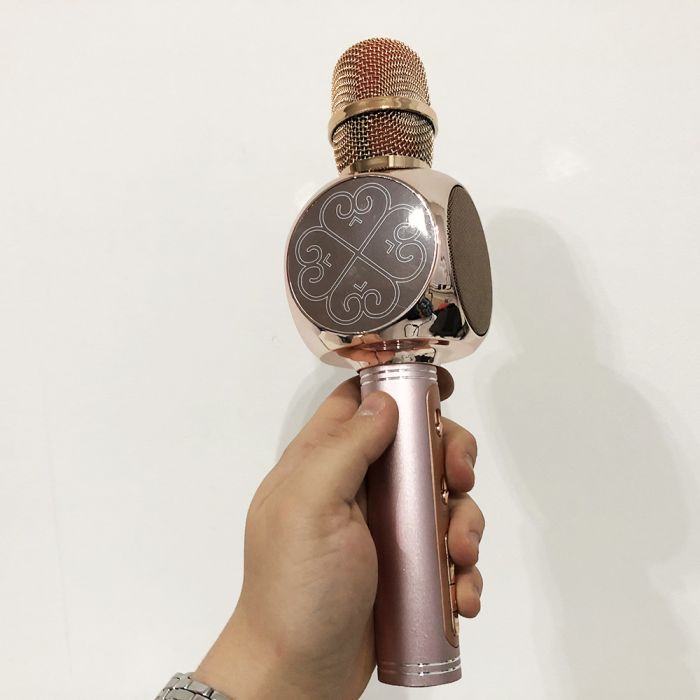 Беспроводной Bluetooth Микрофон для Караоке Микрофон DM Karaoke Y 68 + BT. Цвет: розовый