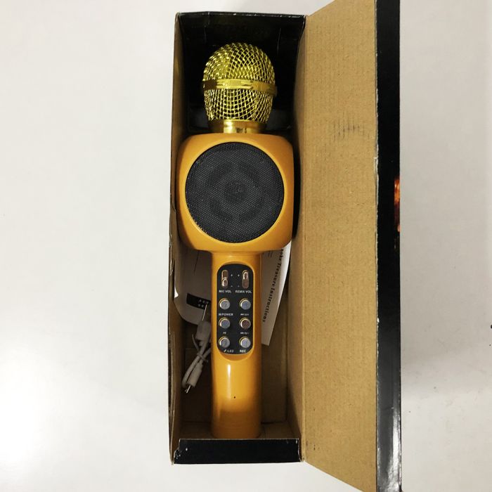Беспроводной микрофон караоке bluetooth WSTER WS-1816. Цвет: золотой