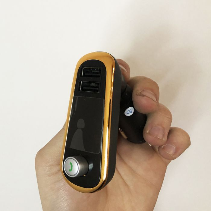 FM Трансмиттер в машину SmartUS G11 BT ФМ модулятор автомобильный. Цвет: золото