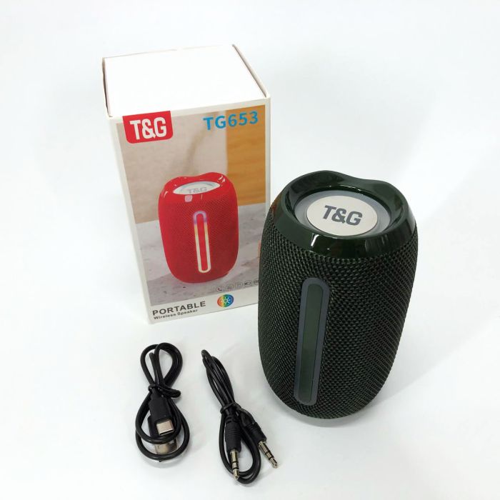 Портативная Bluetooth-колонка TG653 USB с ремешком беспроводная колонка портативная мощная. Цвет: зеленый