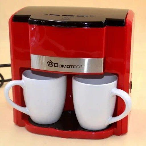 Капельная кофеварка Domotec MS-0705 500 Вт с двумя фарфоровыми чашками в комплекте