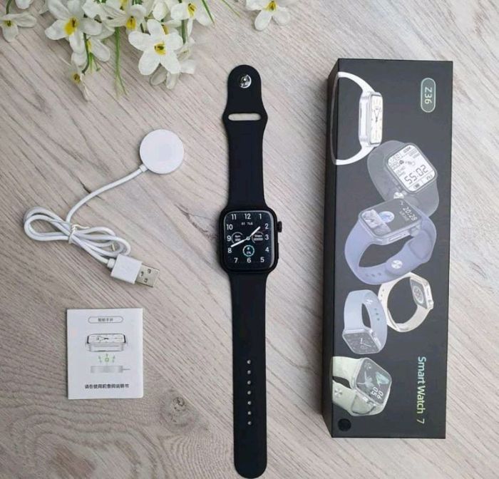 Умные смарт часы Smart Watch Z37 голосовой вызов, температура тела, пульсометр, тонометр. Цвет: черный