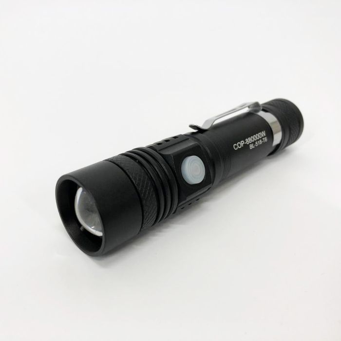 Тактический фонарь Bailong BL-518/8518-T6 3 режима работы zoom з/у microUSB кейс, карманный мини фонарь