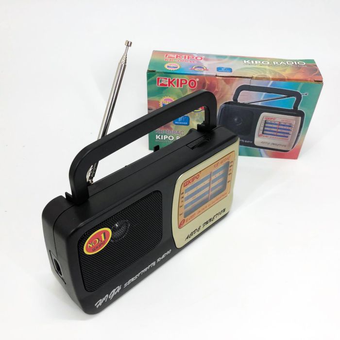 Радиоприёмник KIPO KB-408 AC мощный радио FM c usb питание от батарейки R20 или от сети