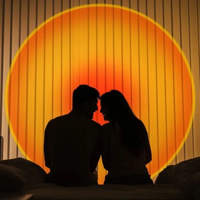 Лампа Атмосферная Проекционный Светильник ЗАКАТ Atmosphere Sunset Lamp эффект радуги, Лампа эффект солнца