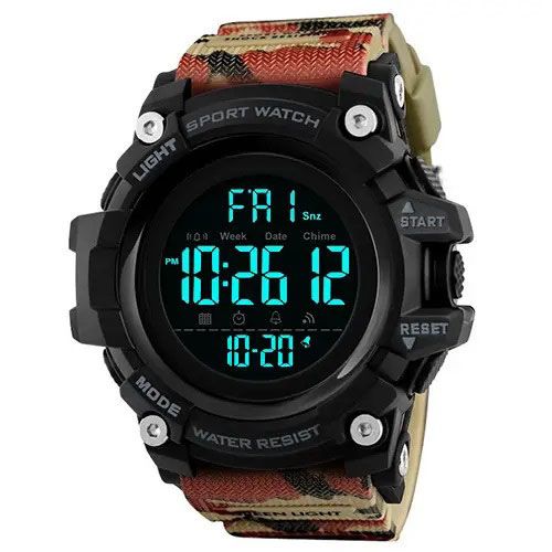 Часы наручные мужские SKMEI 1384CMRD CAMOUFLAGE, фирменные спортивные часы. Цвет: камуфляж
