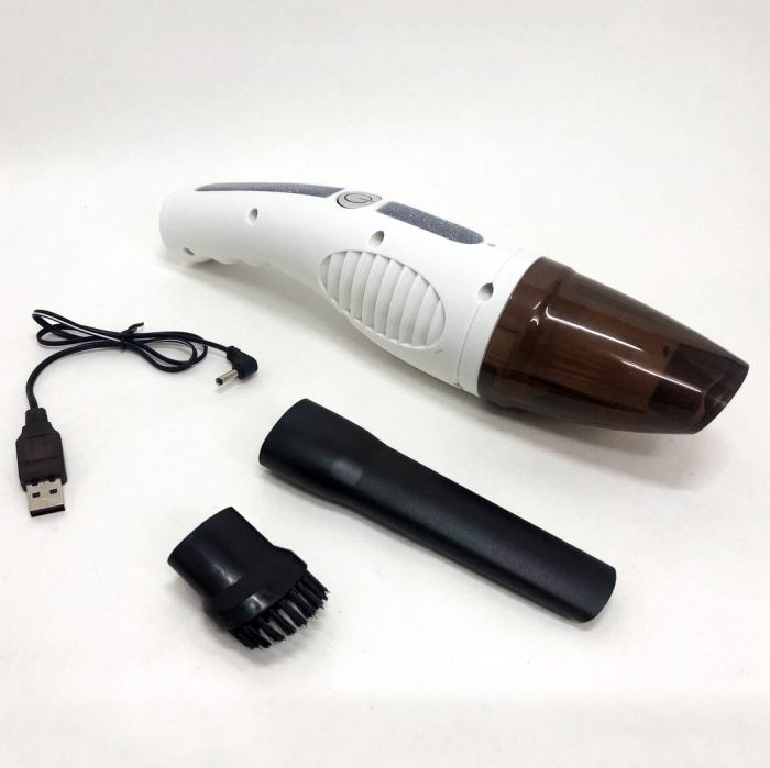 Пылесос автомобильный Car Vacuum Cleaner HY05 на АККУМУЛЯТОРЕ. Цвет: белый