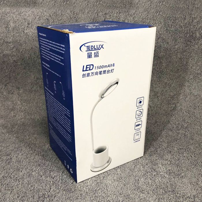 Настольная лампа аккумуляторная на гибкой ножке с органайзером Tedlux TL-1006, usb светильник гибкий
